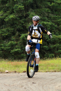 Unicyclist Steve Relles